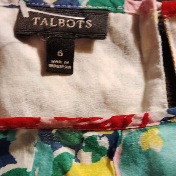 Talbots Floral Sleeveless Top - Red, Blue, Yellow - Picture 3 of 4